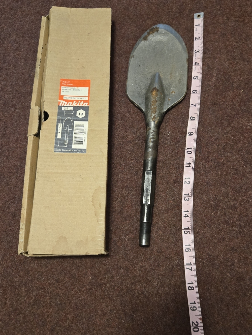 Makita Clay Spade Attachment For A Rotary Hammer Used Weighs 5lbs No Bundling